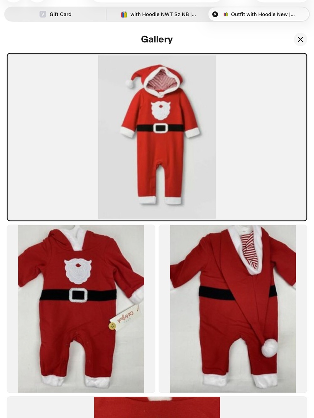 Target Red Santa Hooded Baby One-Piece